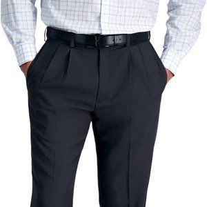 2/$40 Haggar Classic Fit Pleat Front Black Dress Pants 34x29